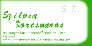 szilvia korcsmaros business card